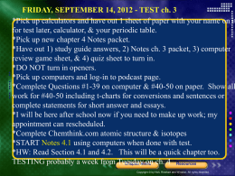 Chemistry 4.1 notes conversion