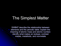 The Simplest Matter