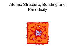 Atomic Structure, Bonding and Periodicity