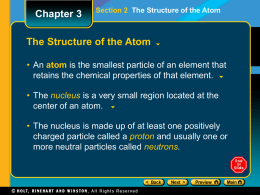 Section 2 The Structure of the Atom Discovery of the Electron