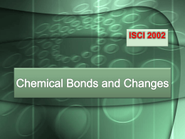Chemical Bonds and Chemical Changes PP
