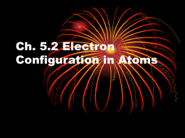 Ch. 5.2 Electron Configuration in Atoms