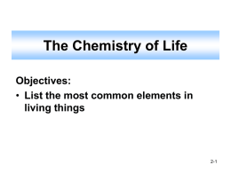 2b Chemistry of Life