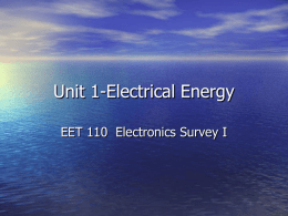 Unit 1-Electrical Energy