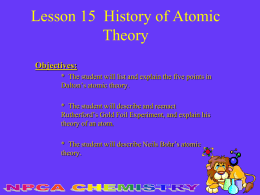 Lesson 27 History of Atomic Therory