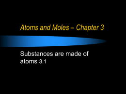 Atoms and Moles - Belle Vernon Area School District