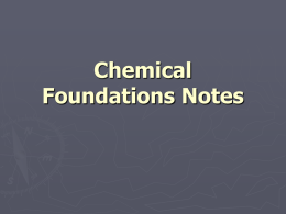 Chapter 3 Chemical Foundations
