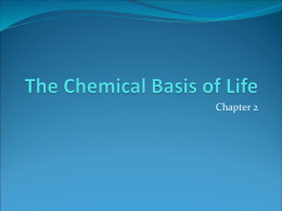 Ch. 2 The Chemical Basis of Life