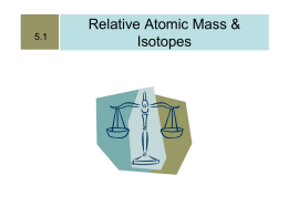 Isotopes and Average Atomic Masses