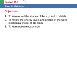 Atomic orbitals (ch. 11.3 ppt)