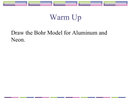Atomic Spectra Bohr Model Notes