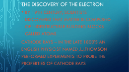 The discovery of the electron