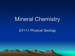 Mineral Chemistry