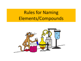Rules for Naming Elements/Compounds