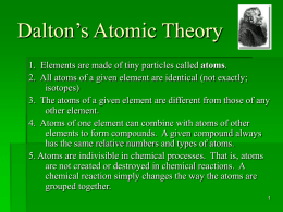Chapter 2: Atoms, Periodic Table