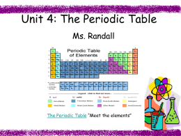 The Periodic Table - Ms. Randall`s Science Scene