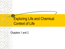 Exploring Life and Chemical Context of Life