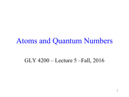 Atoms and Quantum Numbers