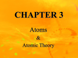 CP-Chem Ch 3 PowerPoint(Atomic Theory