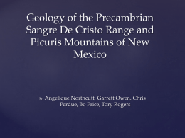 Geology of the Precambrian Sangre De Cristo Range of New Mexico