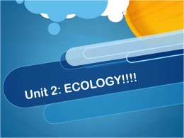 Unit 2: ECOLOGY!!!!