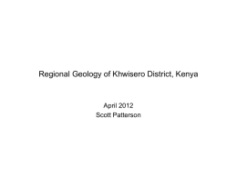 Geology and Hydrology of Khwisero District, Kenya