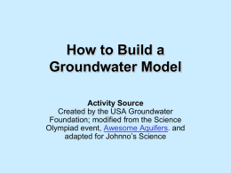 How to Build a Groundwater Model Activity Source