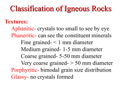 Chapter 2- Classification of Igneous ROcks