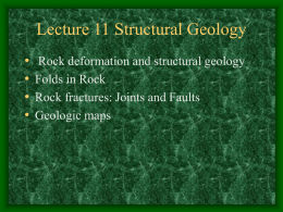 Lecture 11 Structural Geology