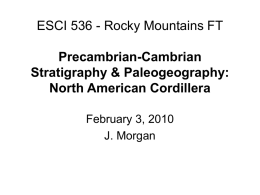 ESCI 536 - Rocky Mountains Structural Evolution and Styles