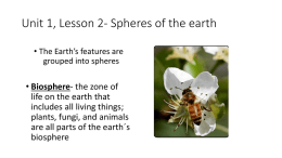 Unit 1, Lesson 2- Spheres of the earth
