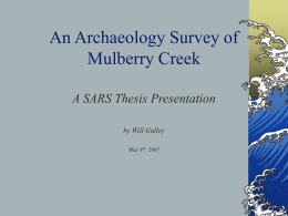 An Archaeology Survey of Mulberry Creek