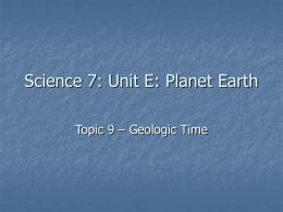 Science 7: Unit E: Planet Earth