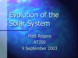 Evolution of the Solar System