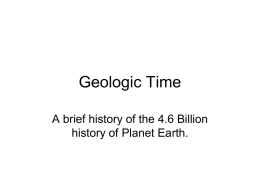 Geologic Time - Honors Earth and Environmental Science