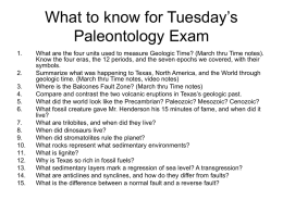 What to study for Tuesday`s Paleontology Exam