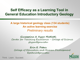 Self-Efficacy as a Learning Tool in General