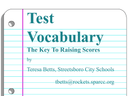Test Vocabulary The Key To Raising Scores