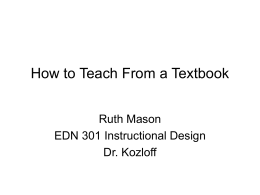 Teaching from a textbook Powerpoint