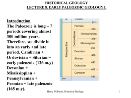 Early Paleozoic Geology 1.