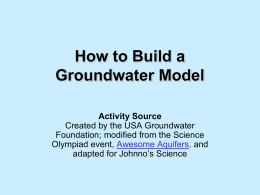 How to Build a Groundwater Model