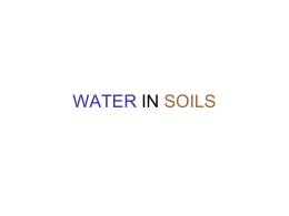 Water in Soil