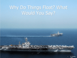 Why Things Float - Noadswood Science