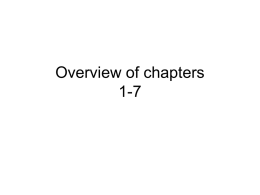 Overview of ALL chapters