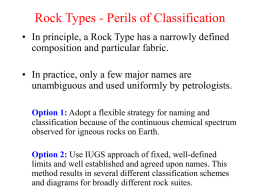 Rock Types - Perils of Classification