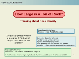 How Large is a Ton of Rock?