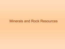 Minerals and Rock Resources