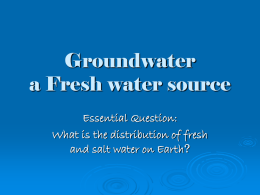 Groundwater a fresh water source