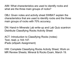 Classifying Rocks - Hicksville Public Schools / Homepage