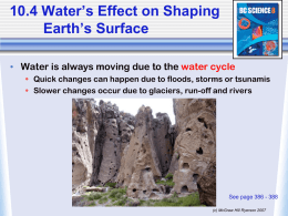 WATER`S EFFECT ON SHAPING EARTH`S SURFACE